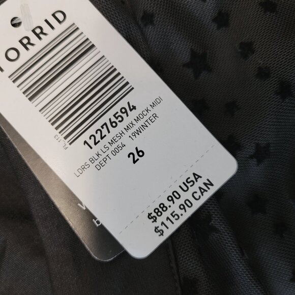 Torrid Mesh Star Mock Neck Midi Dress - Picture 6 of 8